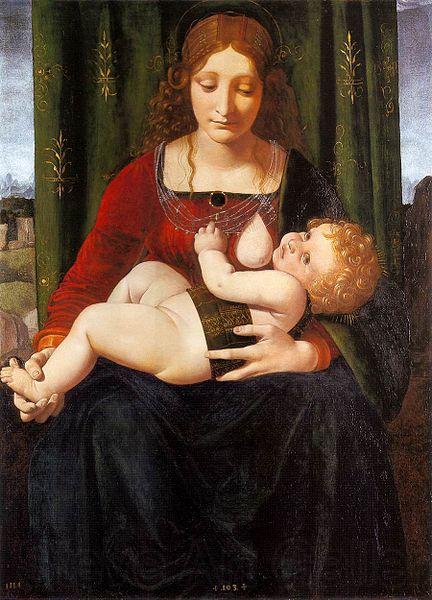 Giovanni Antonio Boltraffio Virgin and Child Norge oil painting art
